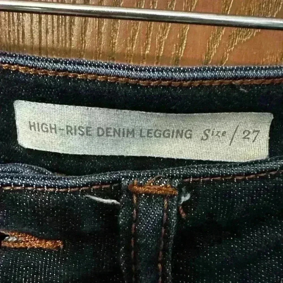 Anthropologie Pilcro & The Letterpress High-Rise Denim Legging Size 27 Fray Hem - Picture 3 of 10